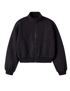 NAME IT Name It - Comfy Sparkle Bomber - Black/Silver