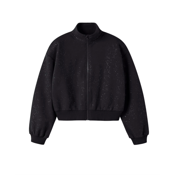 NAME IT Name It - Comfy Sparkle Bomber - Black/Silver