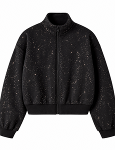 NAME IT Name It - Comfy Sparkle Bomber - Black/Silver