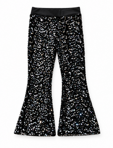  Sequin Sparkle Flared - Black/Silver