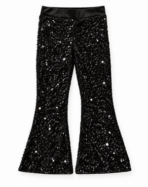  Sequin Sparkle Flared - Black/Black