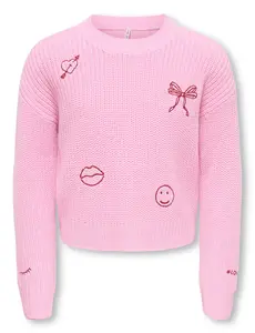 ONLY GIRLS Only - Justy Pattern Sweater - Pink/Red