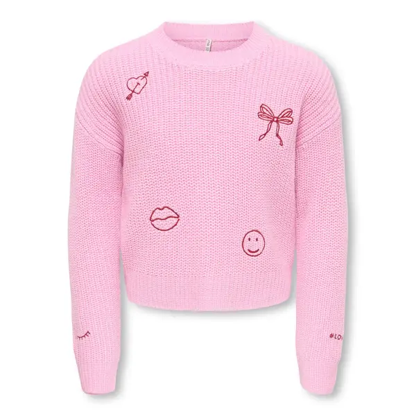 ONLY GIRLS Only - Justy Pattern Sweater - Pink/Red