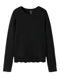 NAME IT Name It - Rosima Top with Lace - Black