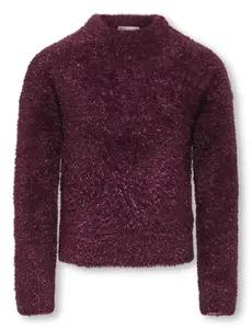 ONLY GIRLS Only - Piumo Fluffy Glitter Sweater - Bordeaux/Magenta