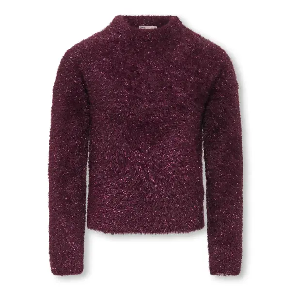 ONLY GIRLS Only - Piumo Fluffy Glitter Sweater - Bordeaux/Magenta