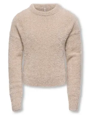 ONLY GIRLS Only - Piumo Fluffy Glitter Sweater - Beige/Gold