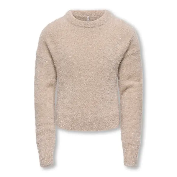 ONLY GIRLS Only - Piumo Fluffy Glitter Sweater - Beige/Gold