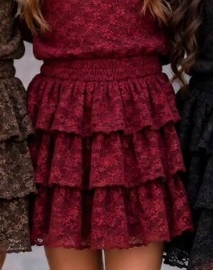  Luna Lace Set with Skort & Top - Bordeaux (PRE-ORDER)