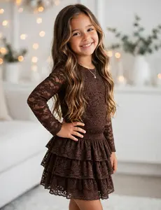  Luna Lace Set with Skort & Top - Brown (PRE-ORDER)