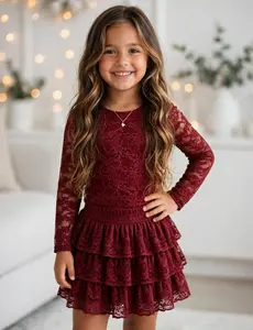 Luna Lace Set with Skort & Top - Bordeaux (PRE-ORDER)