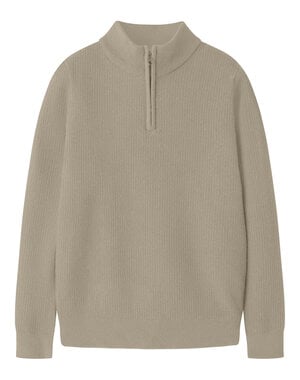 NAME IT Name It - Stanfor Zip Sweater - Taupe