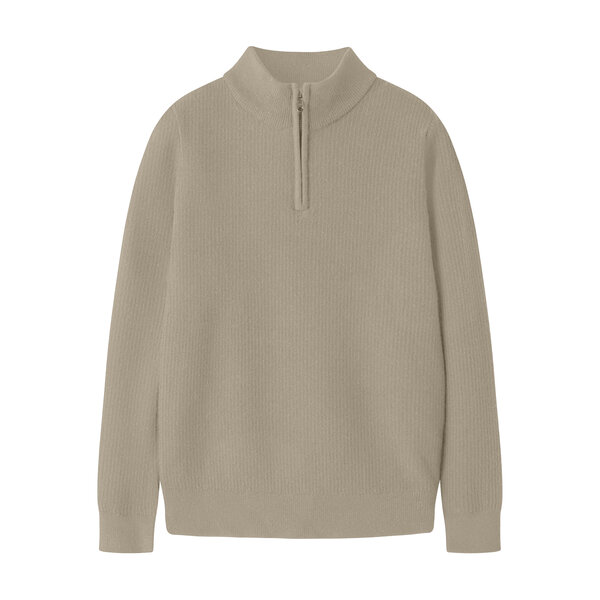 NAME IT Name It - Stanfor Zip Sweater - Taupe