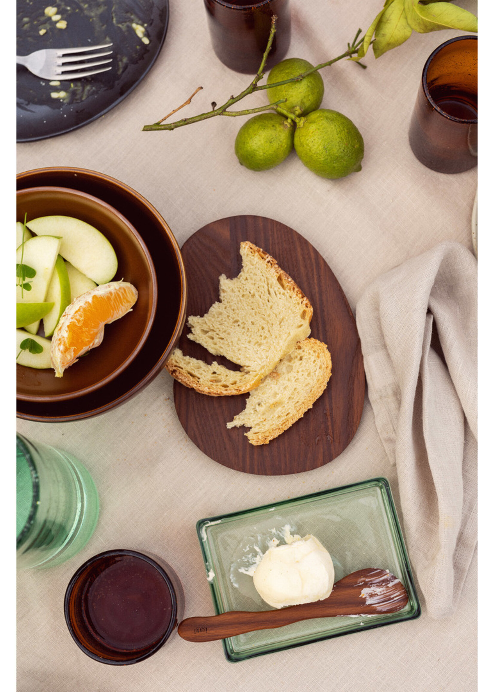 Ferm Living Cairn Botermesjes - Set van 2 – Donkerbruin