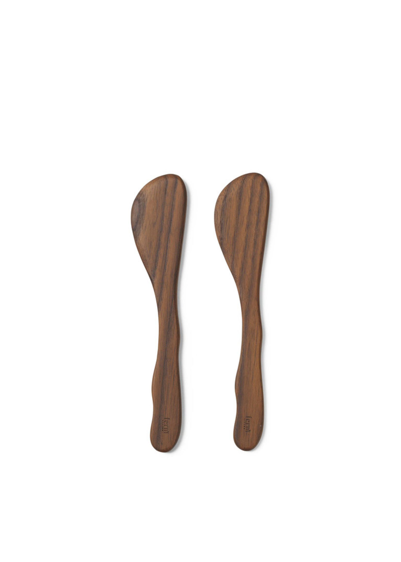 Ferm Living Cairn Botermesjes - Set van 2 – Donkerbruin