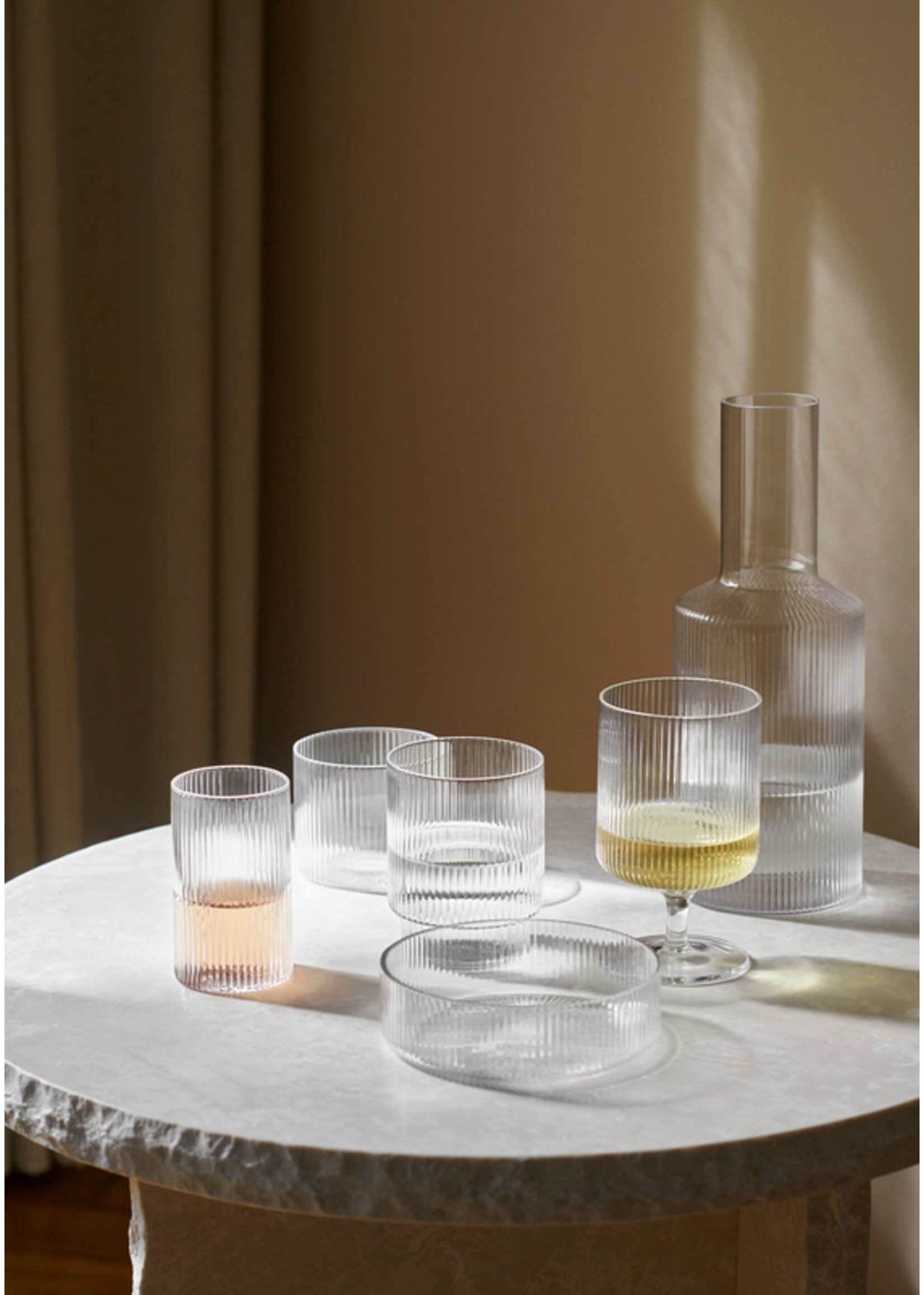 Ferm Living Ripple Aperitiefglaasjes – Set van 4