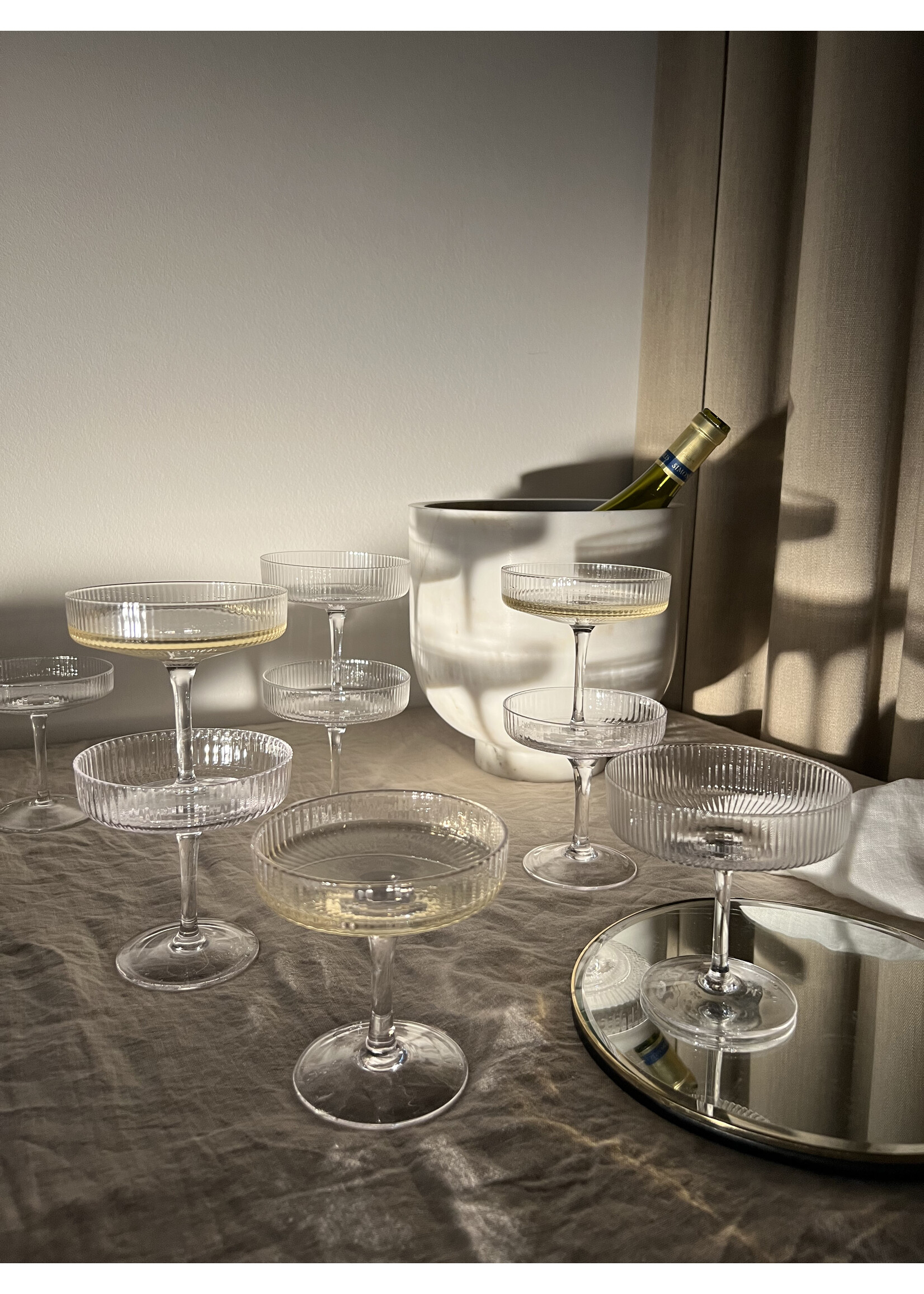 Ferm Living Ripple Champagneglazen – Set van 2