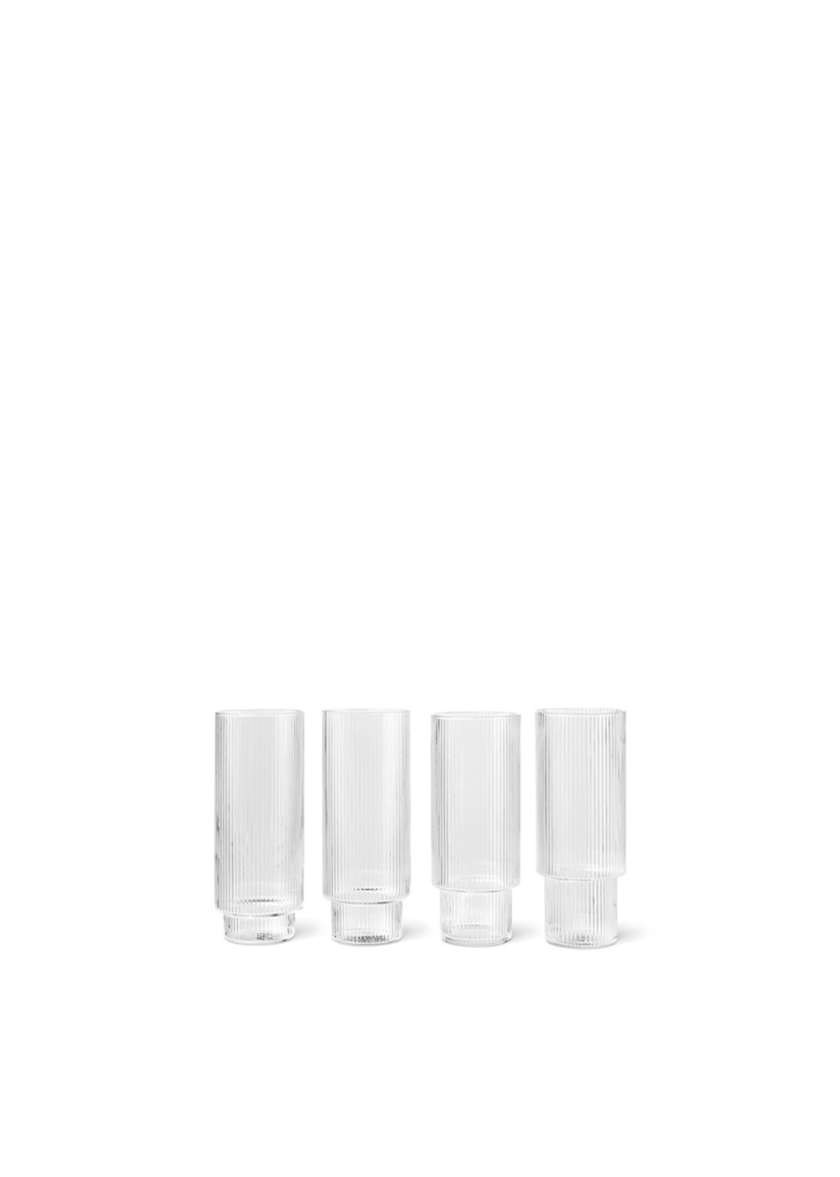 Ferm Living Ripple Lange Glazen – Set van 4