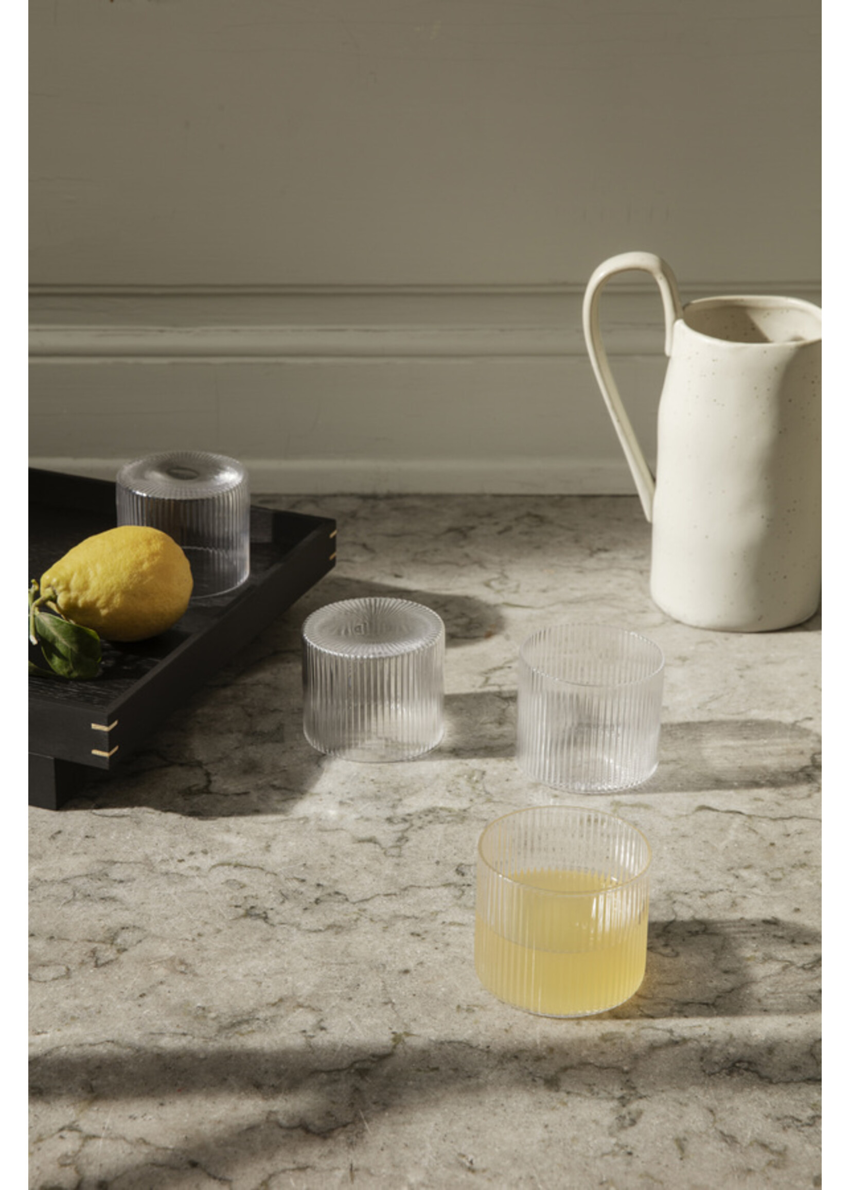 Ferm Living Ripple Lage Glazen – Set van 4