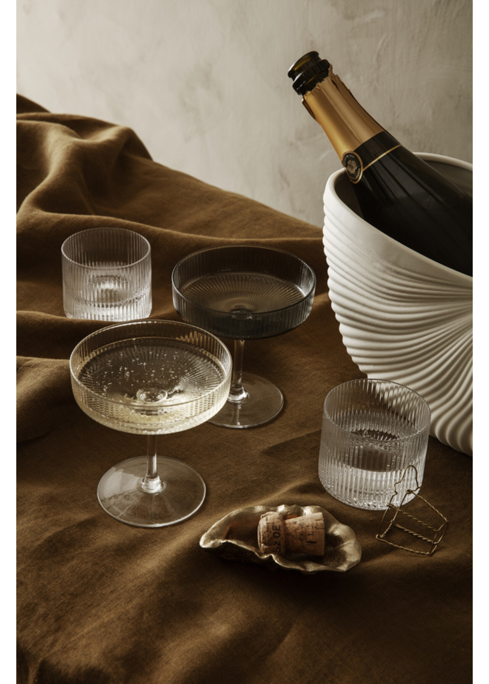 Ferm Living Ripple Lage Glazen – Set van 4