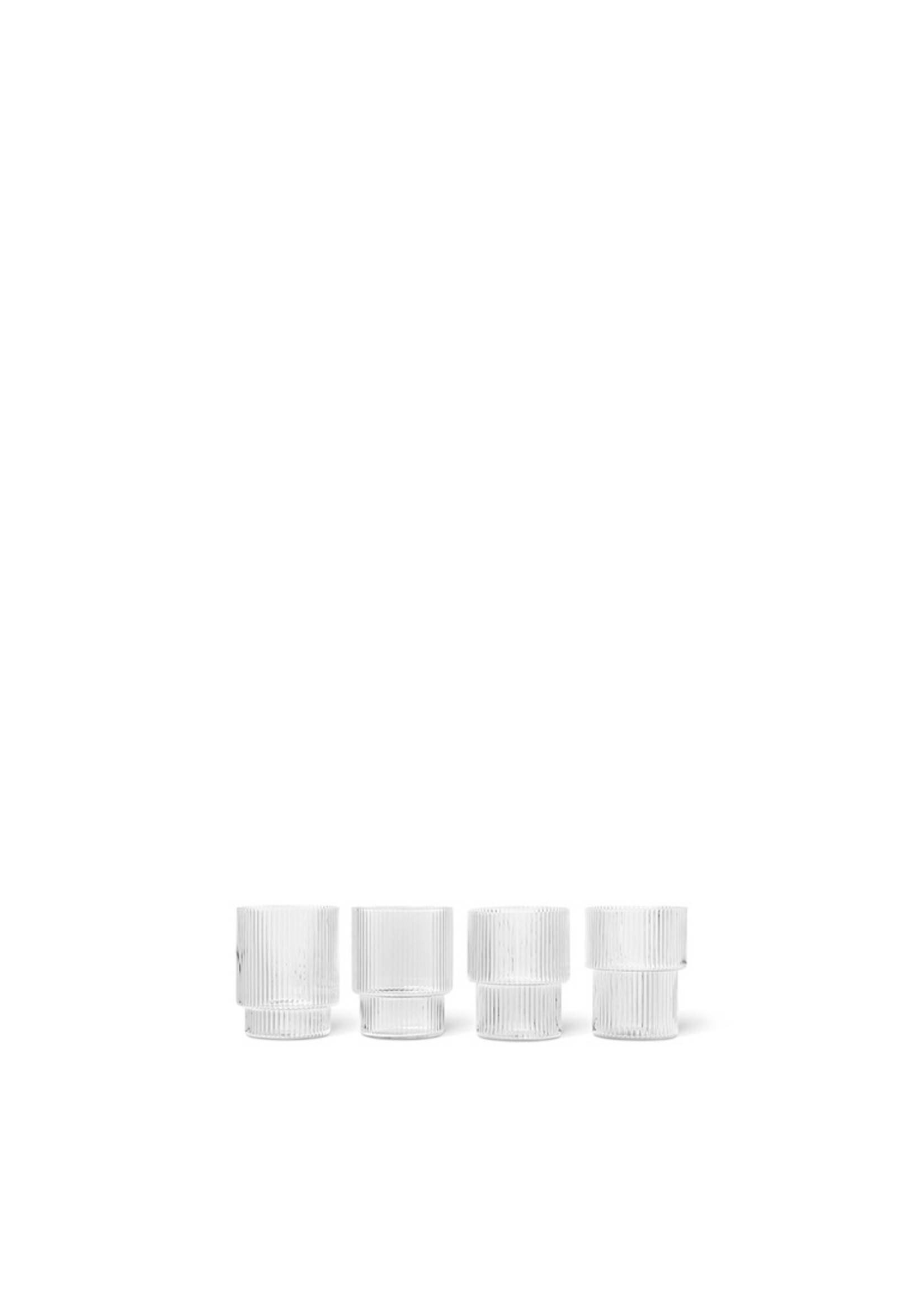 Ferm Living Ripple Glazen– Set van 4