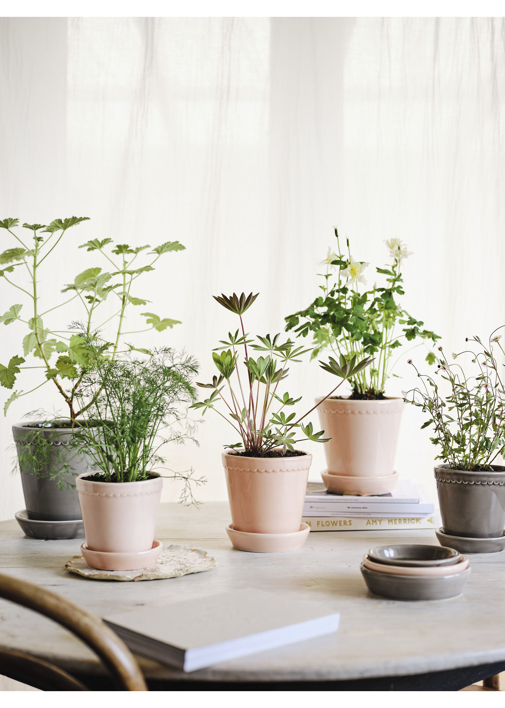 Bergs Potter Helena Set Pot en Schotel Roze Geglazuurd
