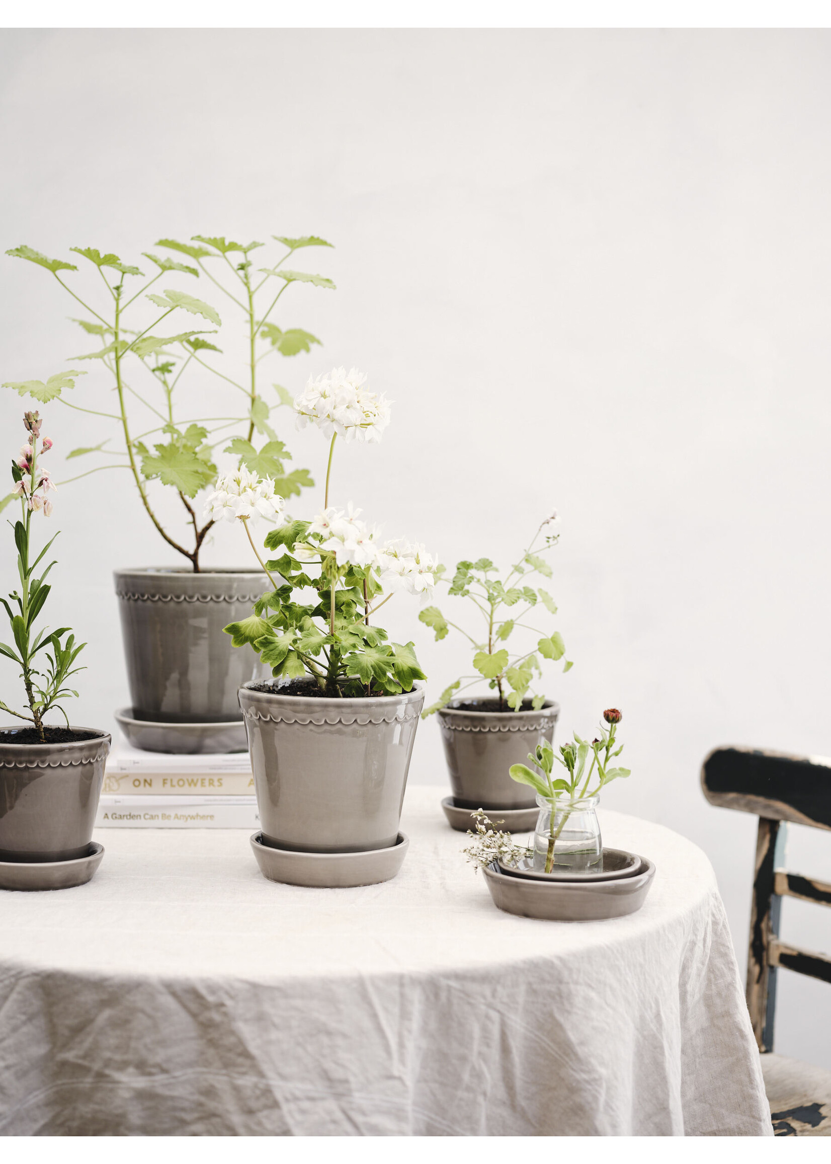 Bergs Potter Helena Set Pot en Schotel Grijs Geglazuurd