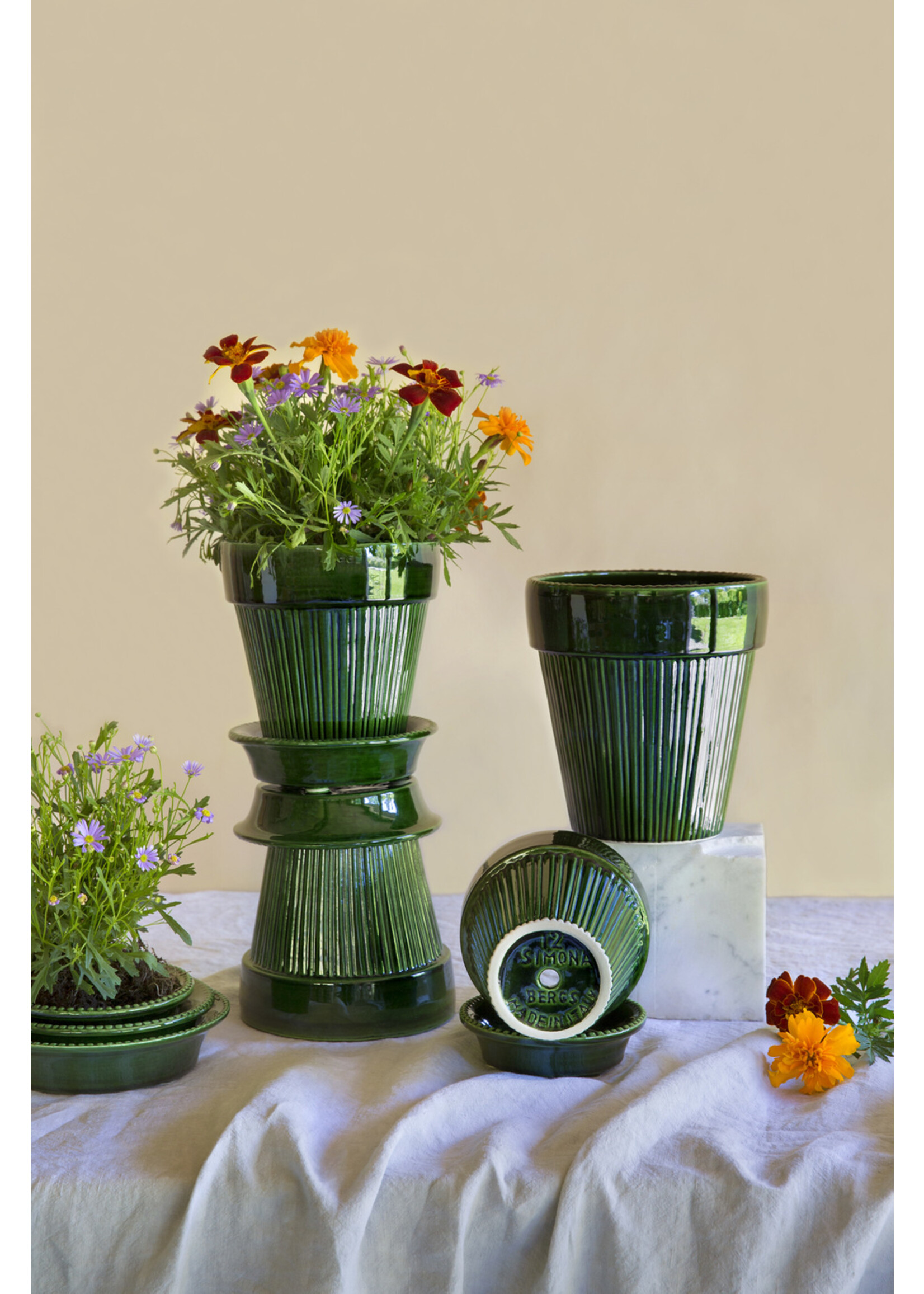 Bergs Potter Simona Set Pot en Schotel Groen Geglazuurd