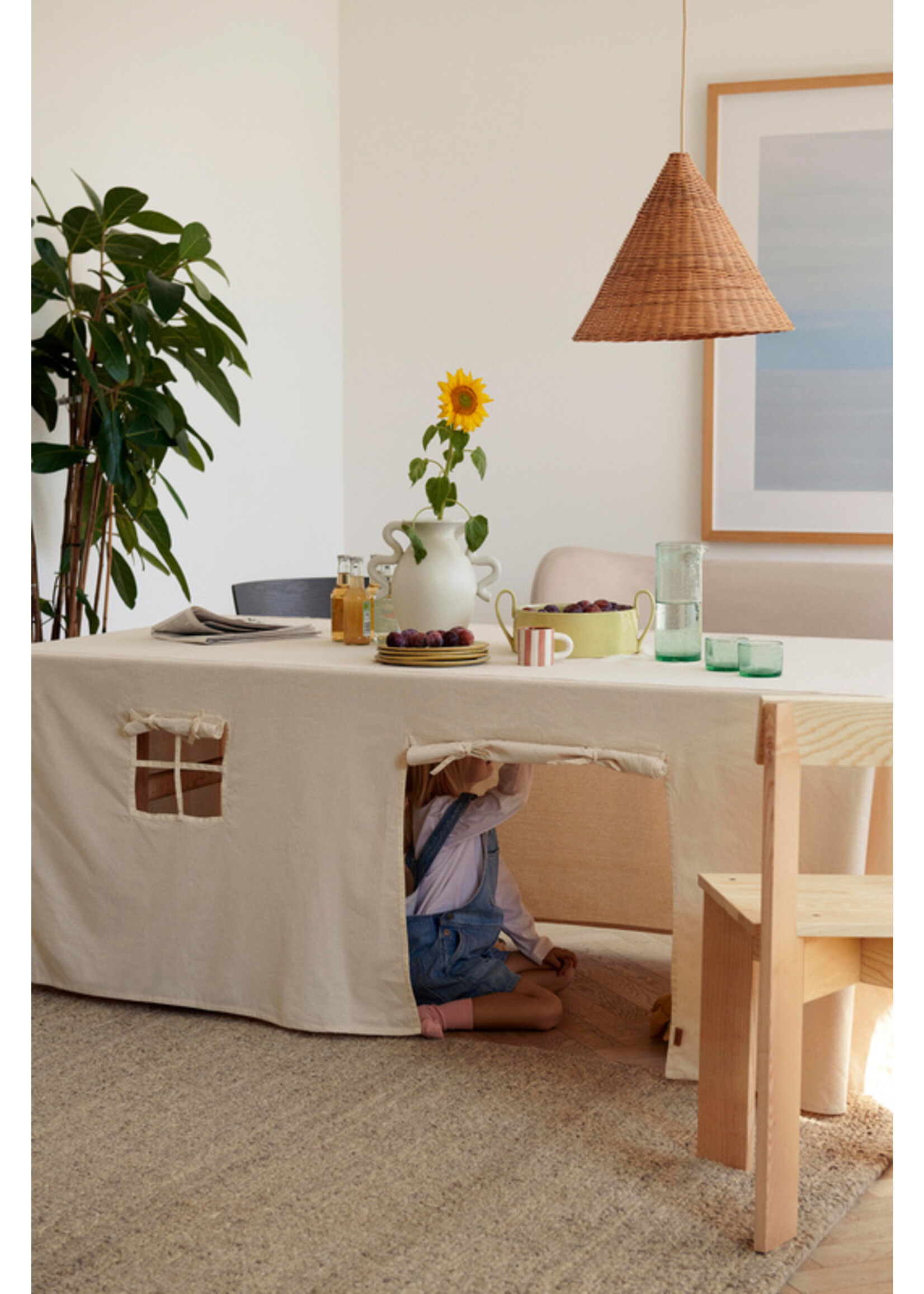 Ferm Living Settle Tafelkleed Huis – Offwhite
