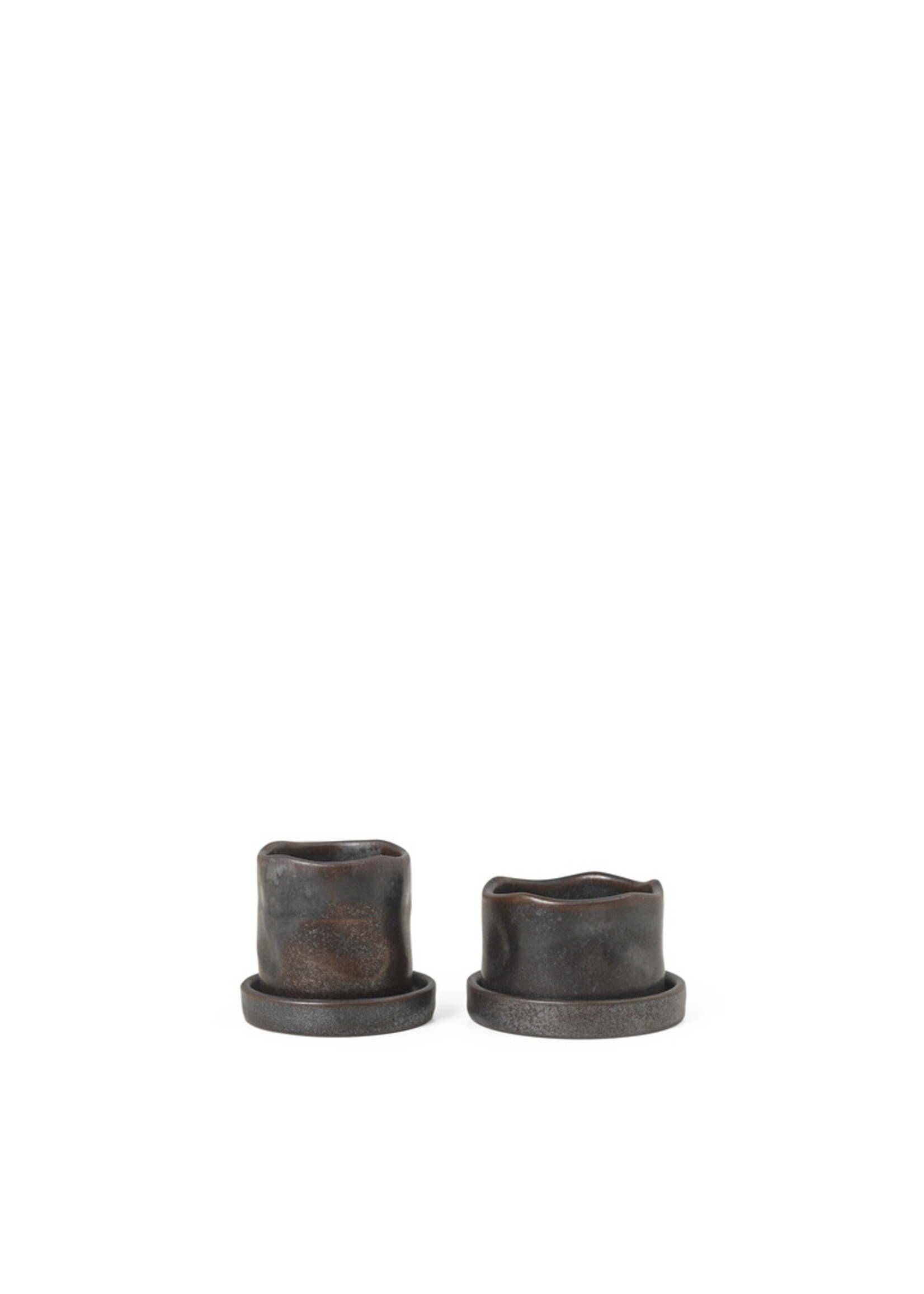 Ferm Living Uneru Mini Bloempotjes – Set van 2 – Zwart