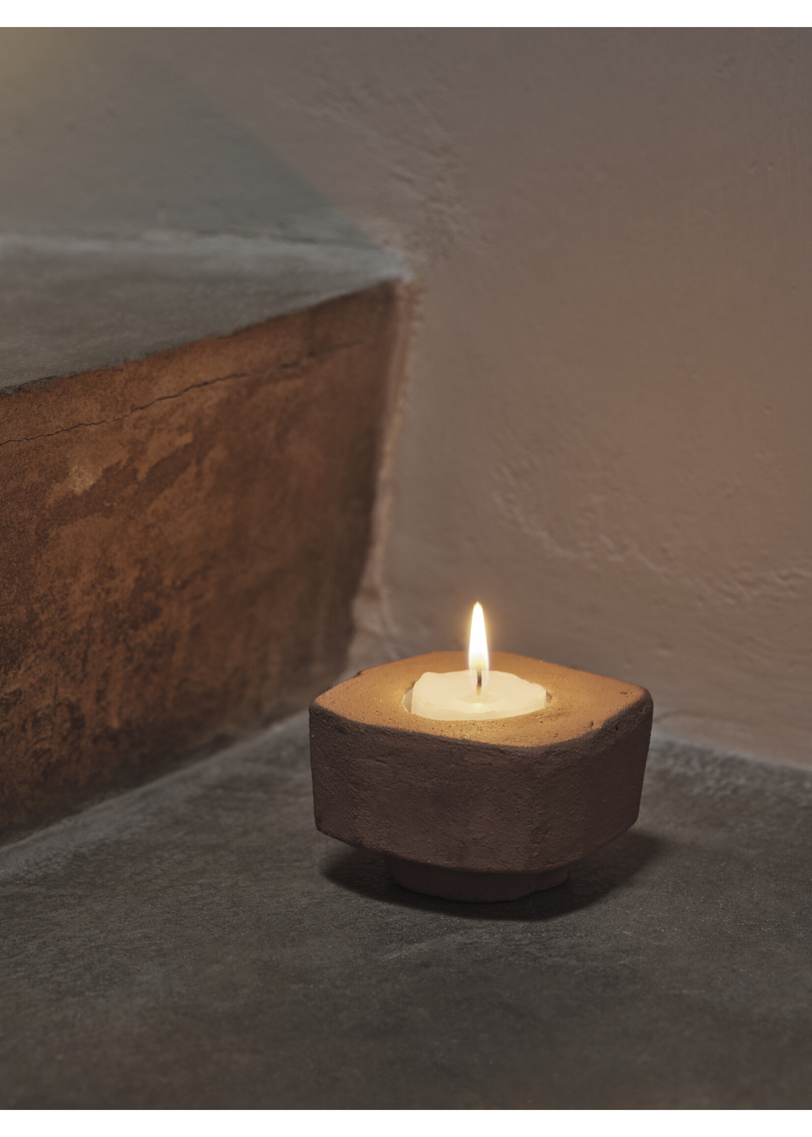 Ferm Living Kurinu kaarsenhouder theelicht/dinerkaars - Honey