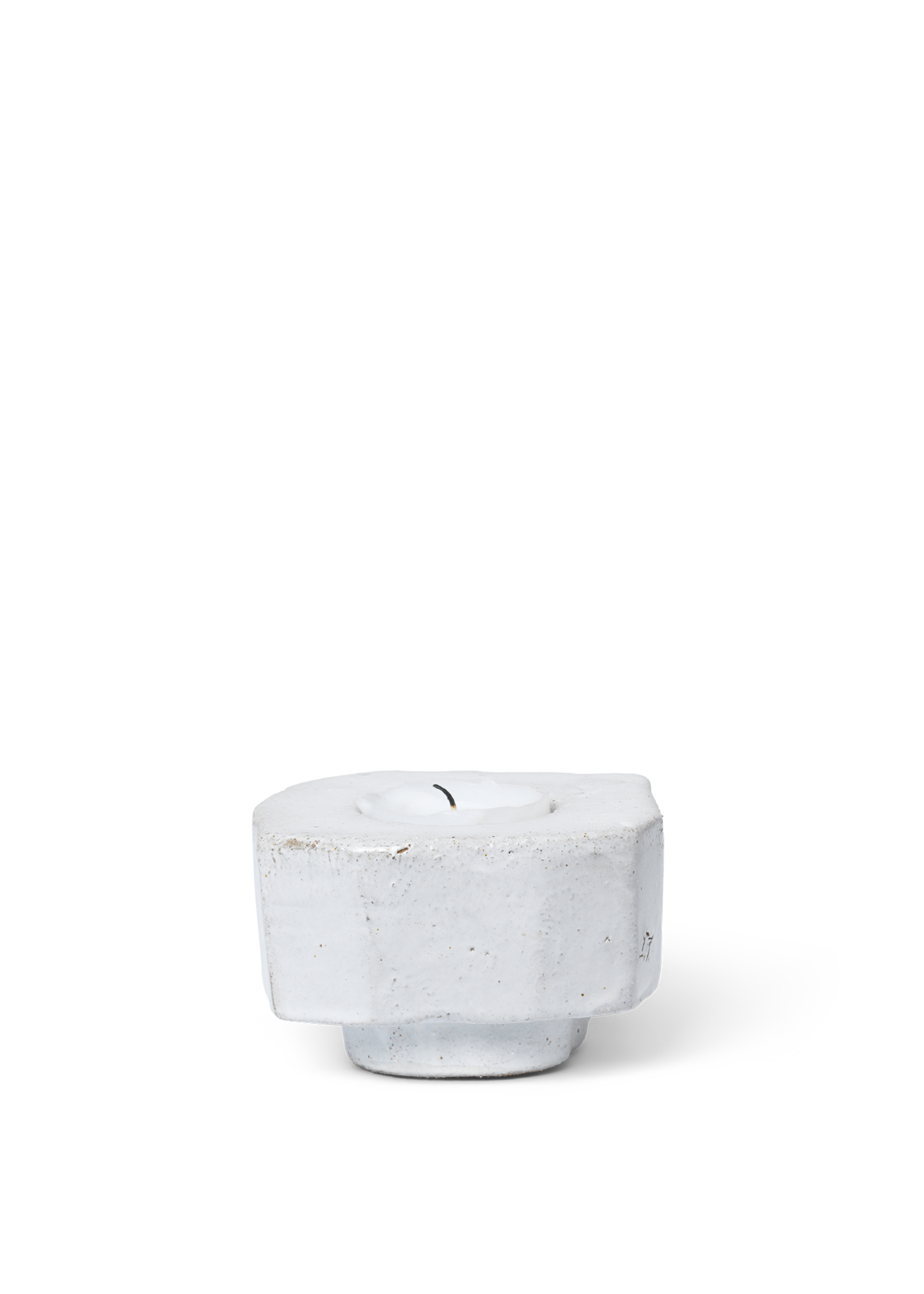 Ferm Living Kurinu kaarsenhouder theelicht/dinerkaars - Wit
