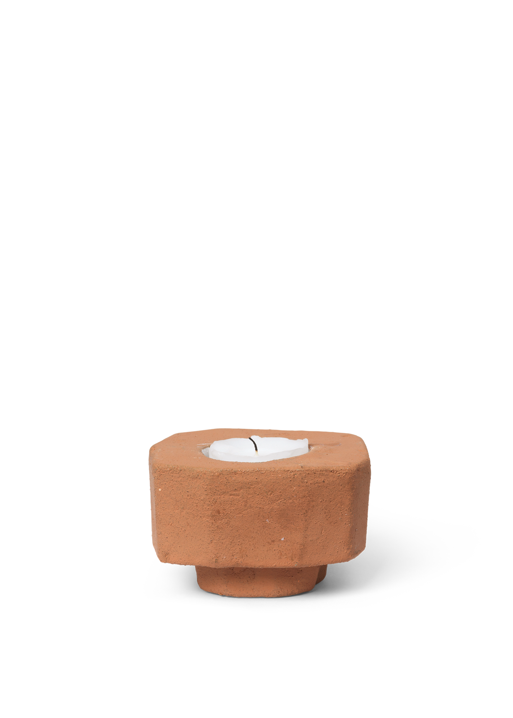 Ferm Living Kurinu kaarsenhouder theelicht/dinerkaars - Terracotta