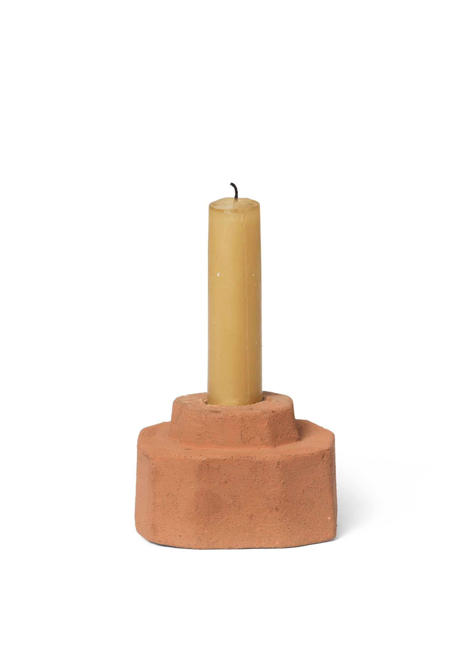 Ferm Living Kurinu kaarsenhouder theelicht/dinerkaars - Terracotta