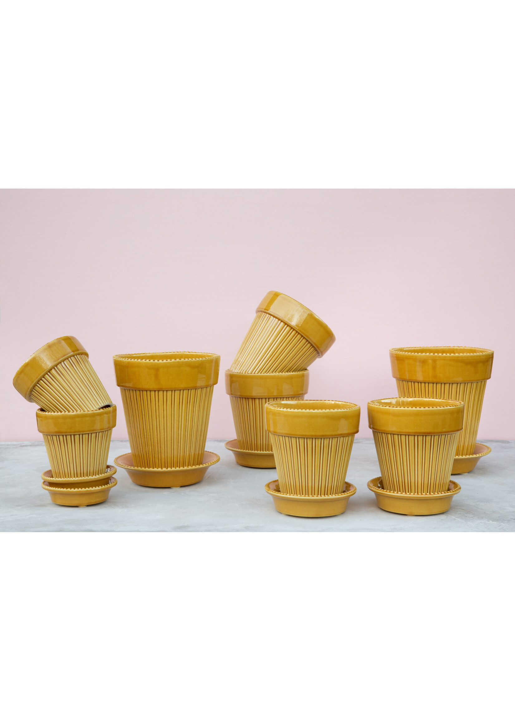 Bergs Potter Simona Set Pot en Schotel Geel Geglazuurd