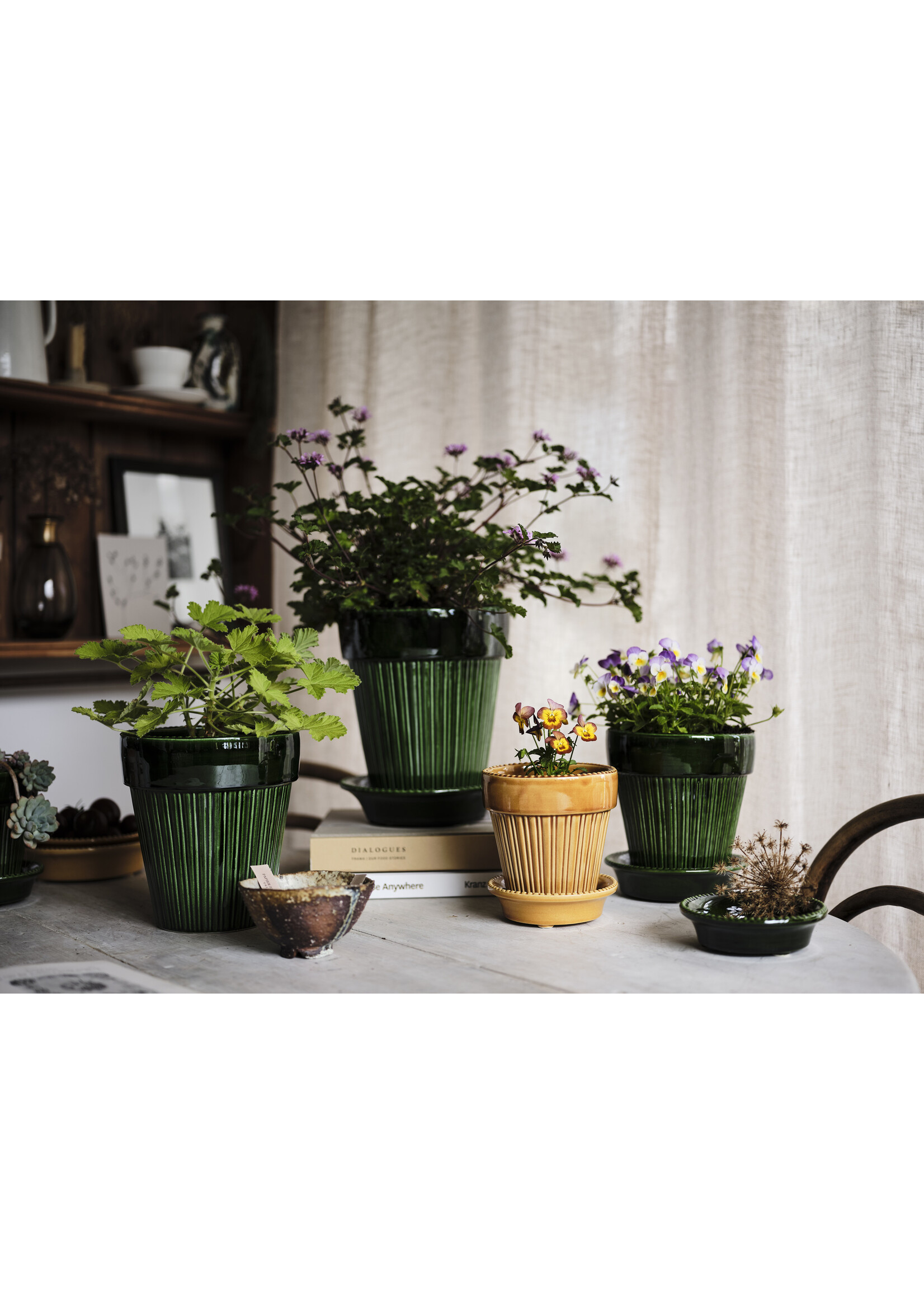 Bergs Potter Simona Set Pot en Schotel Geel Geglazuurd