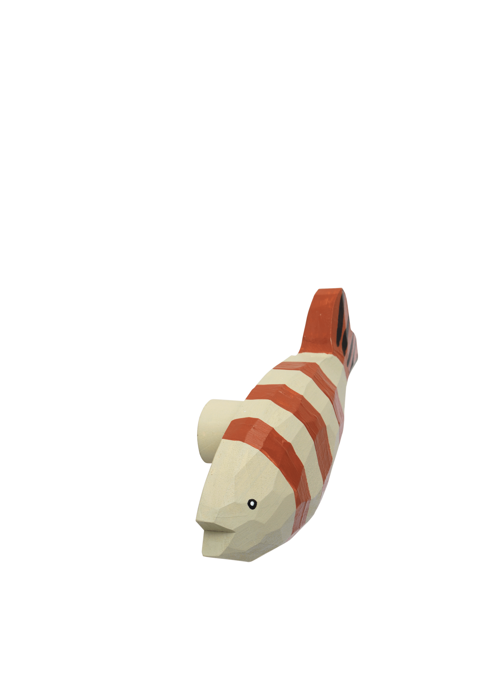Ferm Living Wandhaakje Harbour - Fish gestreept rood/beige