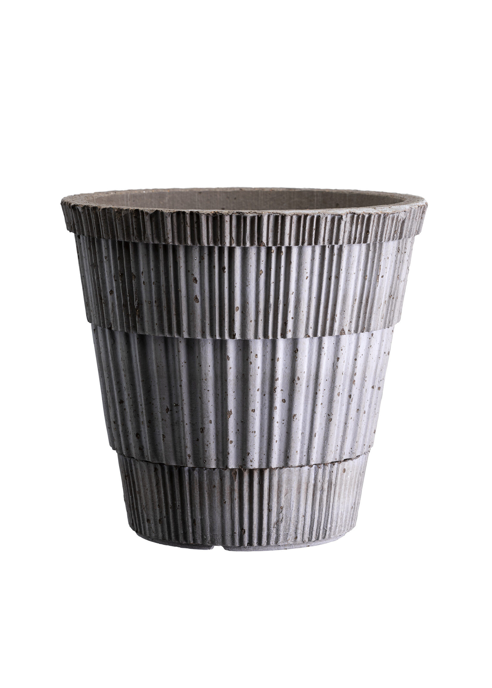 Bergs Potter Atlas raw Grey - set pot en schotel Ø18 cm