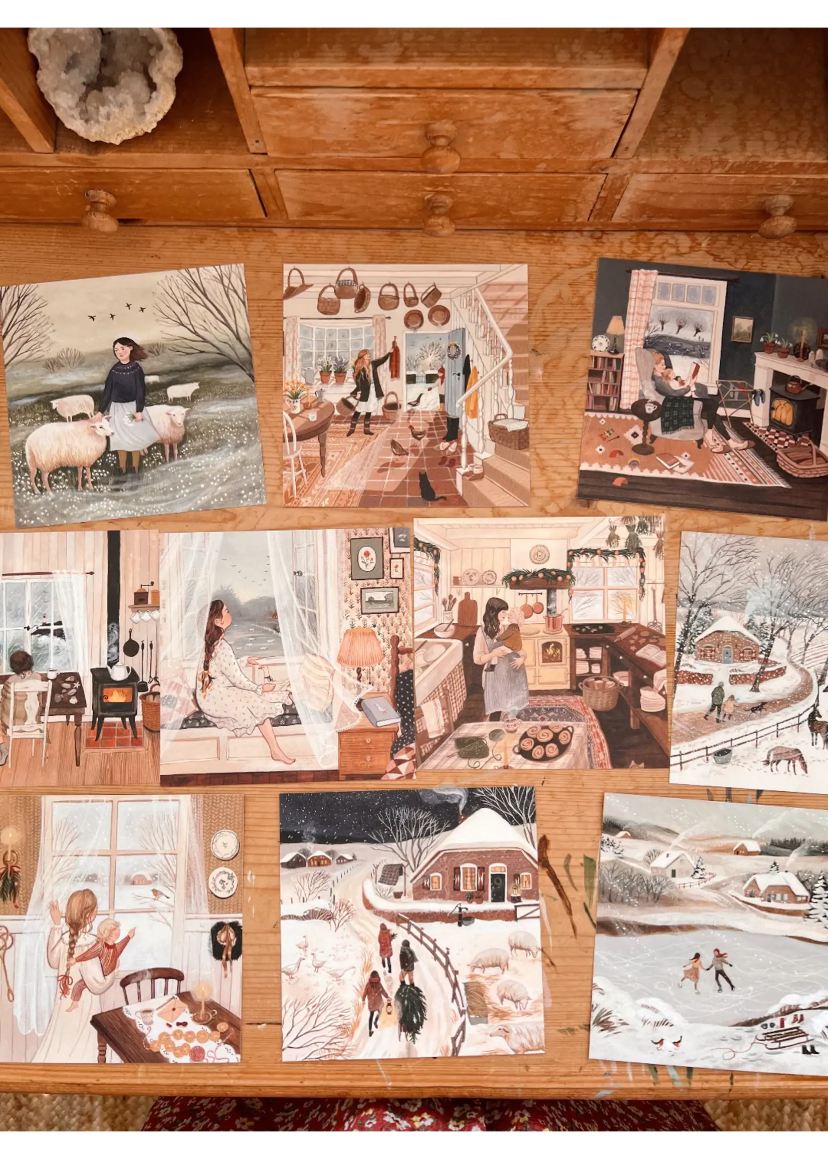 Robin Pieterse Set van 10 winter postkaarten