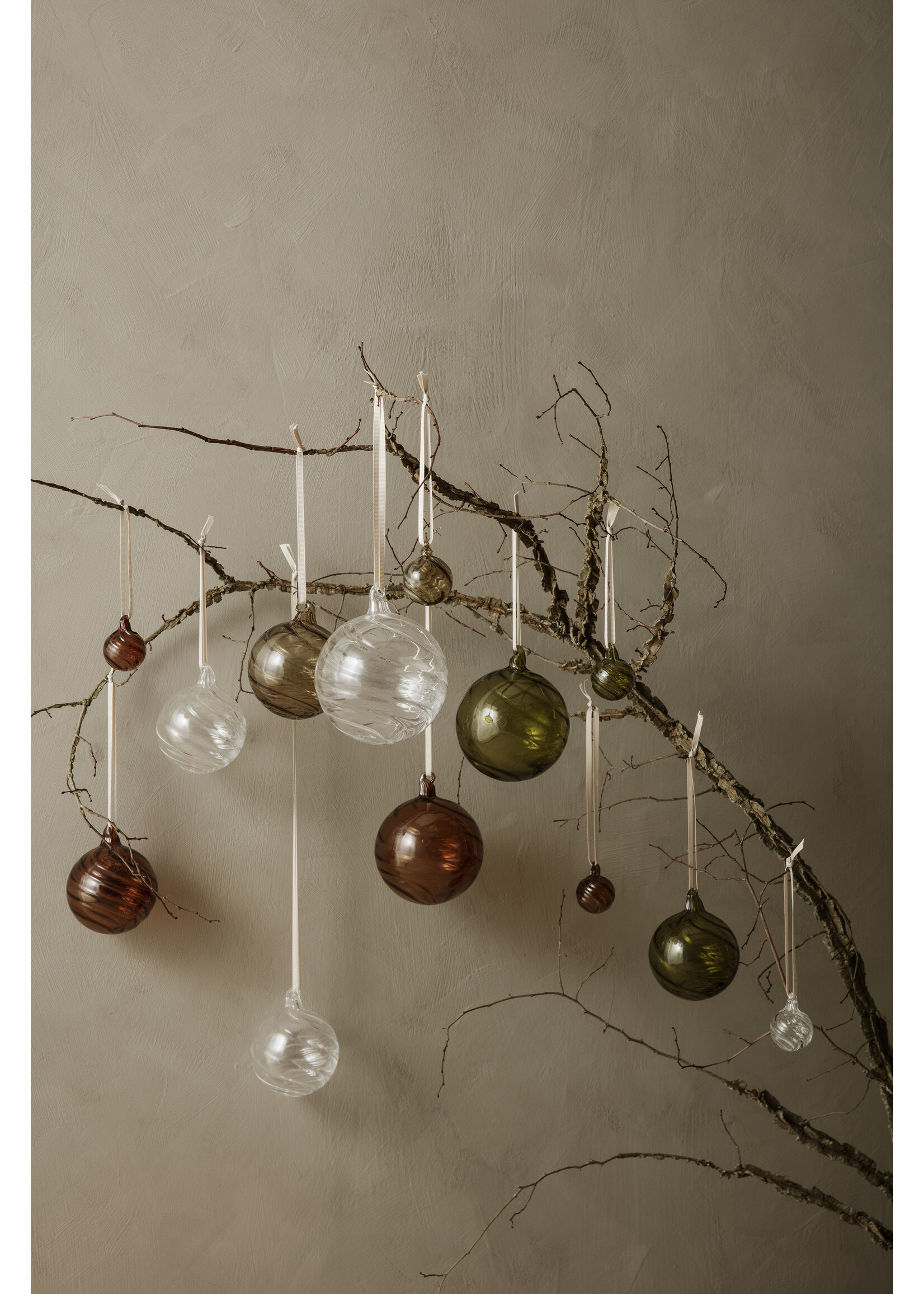 Ferm Living Kerstballen set van 4 - Twirl multi