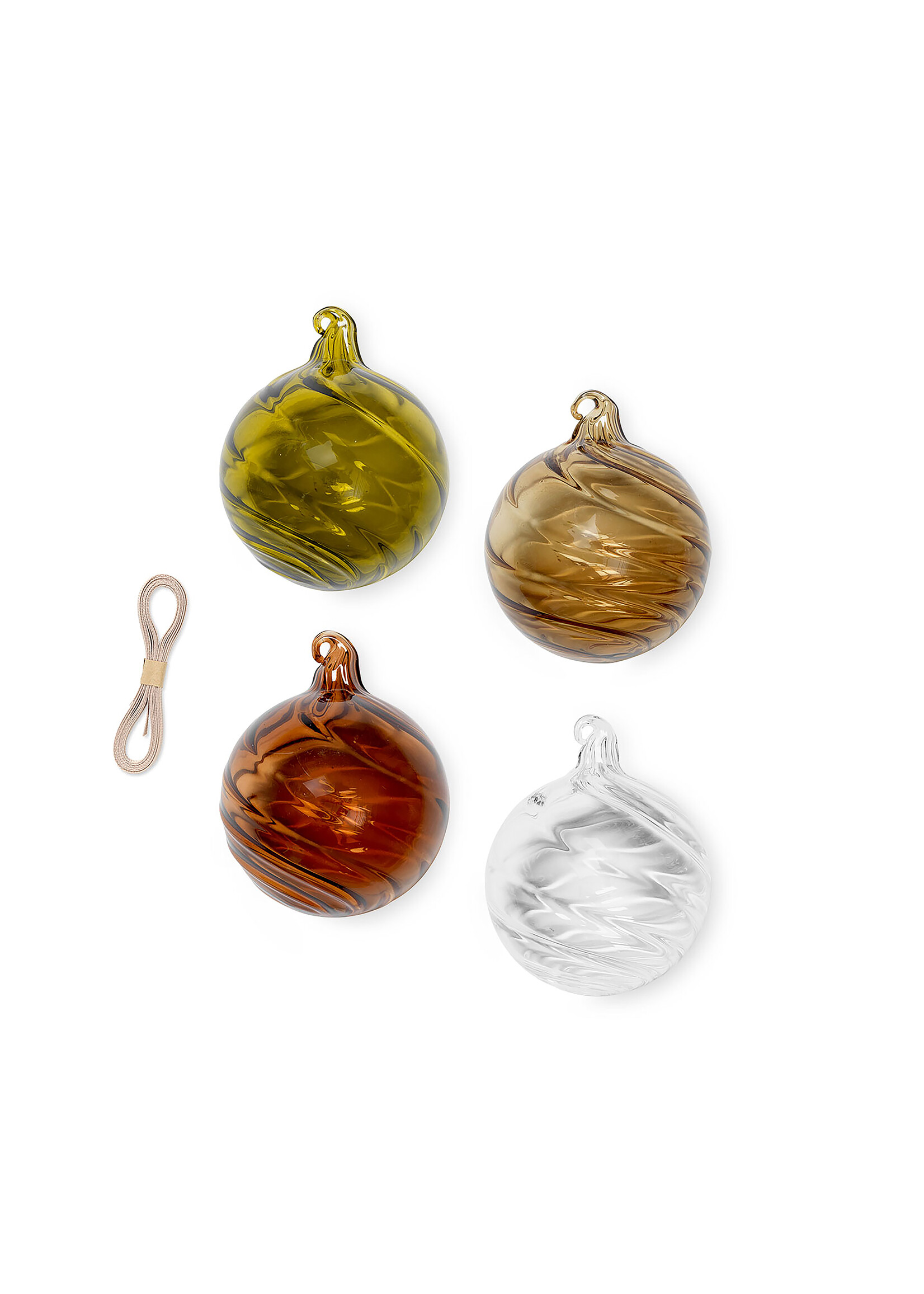 Ferm Living Kerstballen set van 4 - Twirl multi