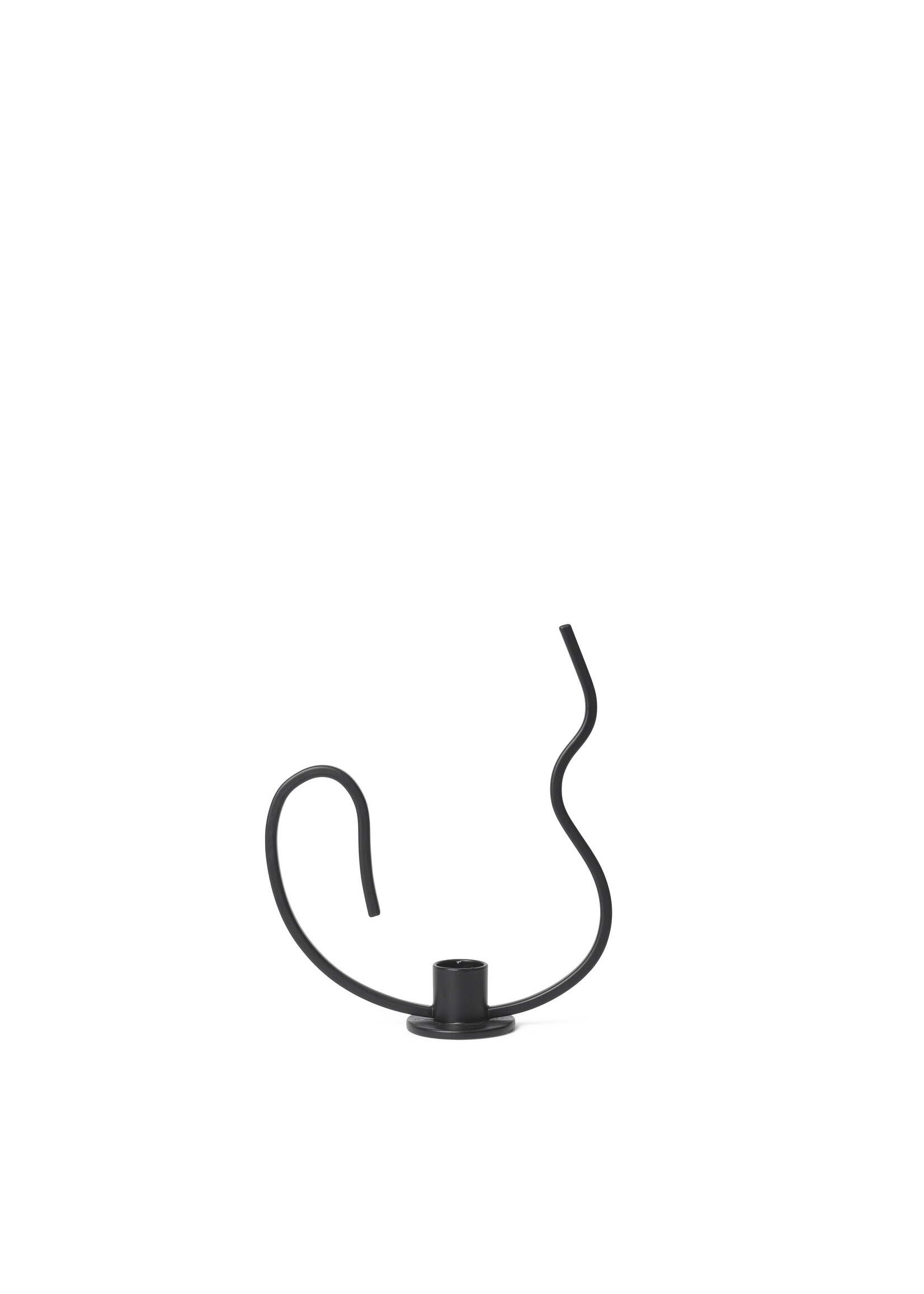 Ferm Living Valse Kaarsenhouder - Laag – Zwart