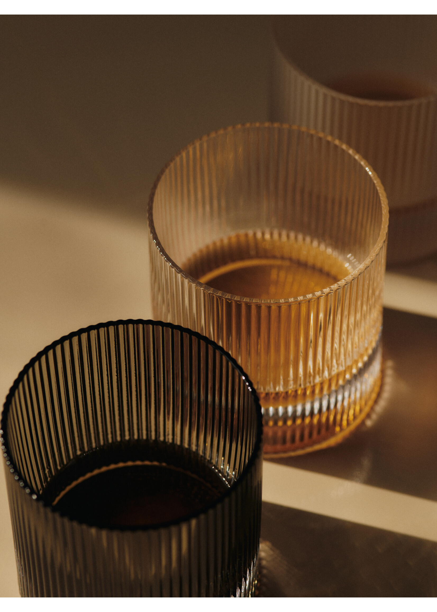 Ferm Living Ripple Tumbler glazen - Set van 2 - Doorzichtig