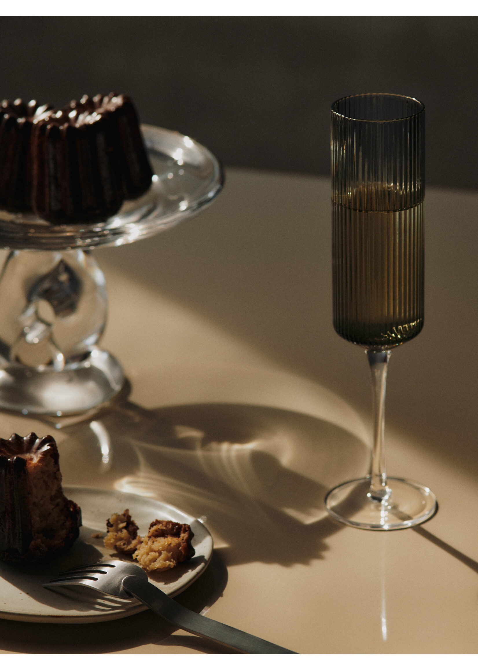 Ferm Living Ripple Champagneglazen - set van 2 fluitjes