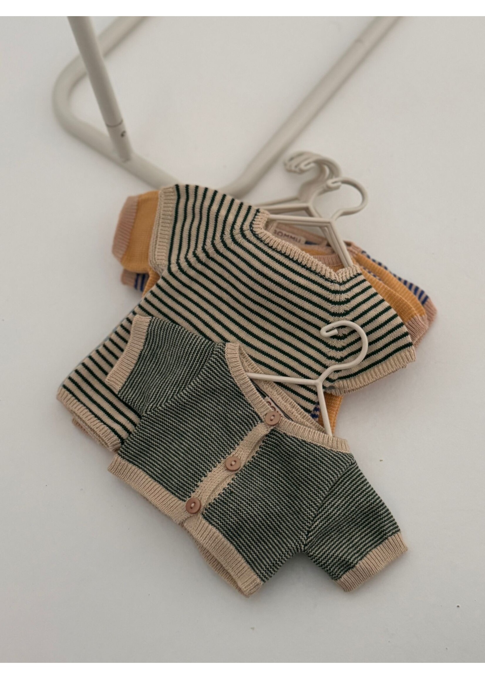 We Are Gommu Gestreept vestje voor pop Groen/Beige