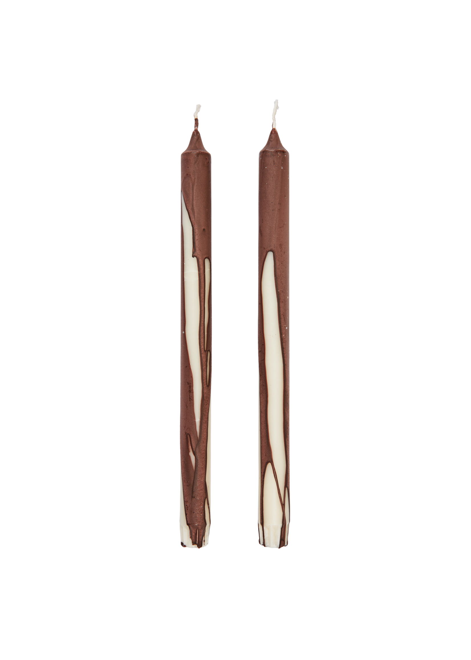 Ferm Living Dryp Kaarsen – Set van 2 Dark Chocolate