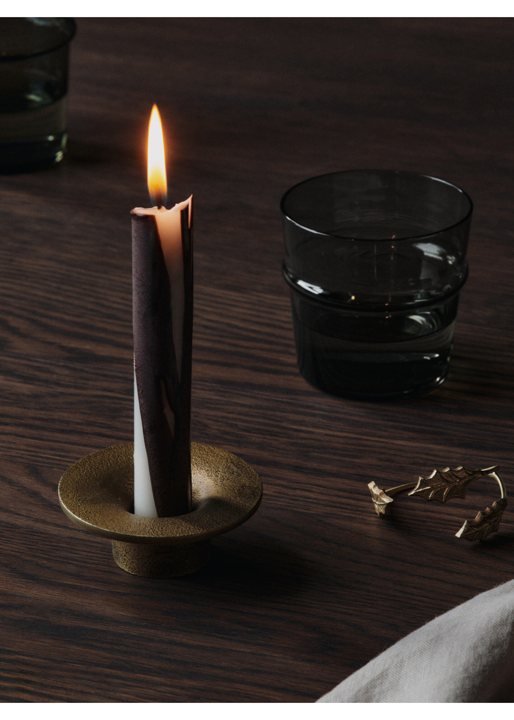 Ferm Living Dryp Kaarsen – Set van 2 Dark Chocolate
