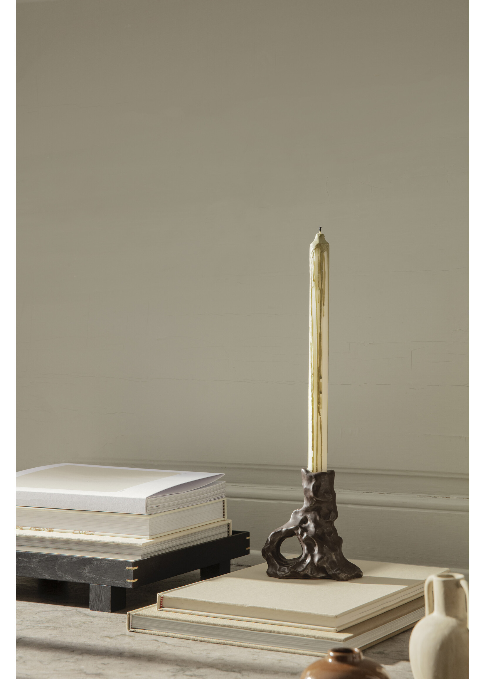 Ferm Living Dryp Kaarsen – Set van 2 Olijfgroen