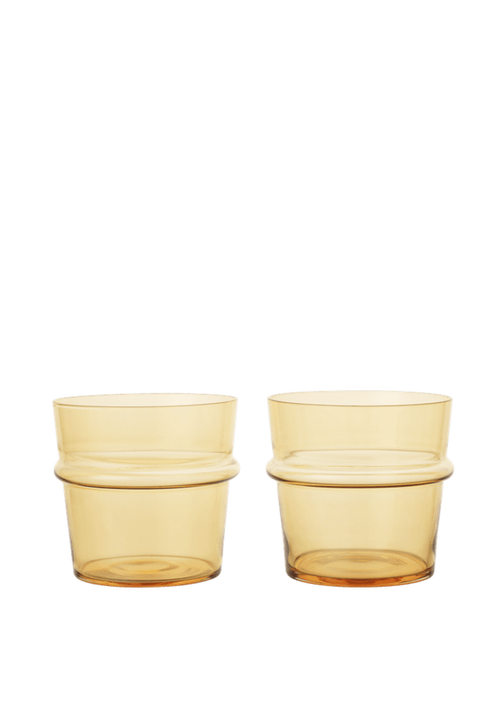 Ferm Living Boya Laag glas - Set van 2 - Geel