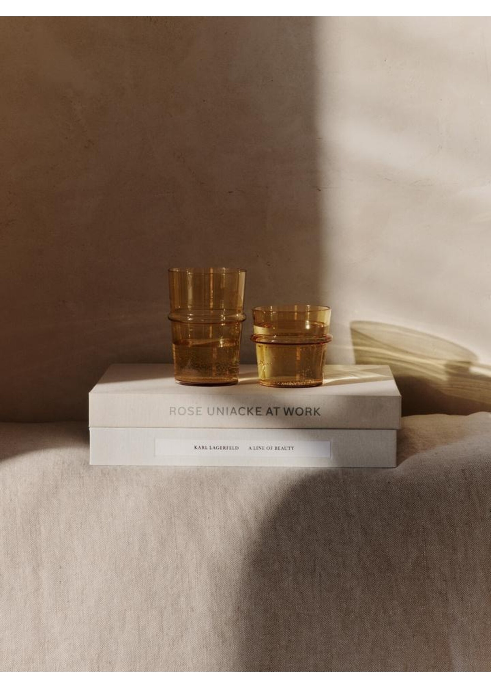 Ferm Living Boya Laag glas - Set van 2 - Geel